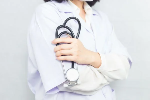 Nurse practitioner holding a stethoscope